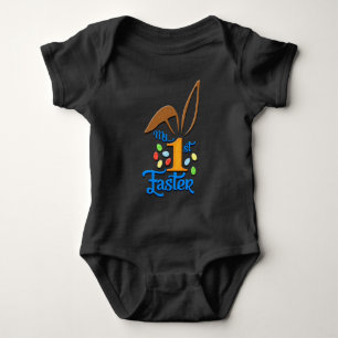 My 1st Easter Baby Boy Black Bodysuit - Easter