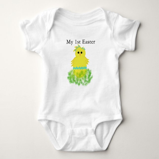 My 1st Easter Baby Boys Chick Egg Creeper T-shirt (Front)