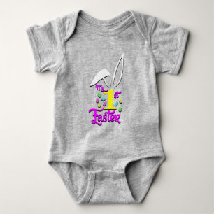 My 1st Easter Baby Girl Grey Bodysuit - Easter