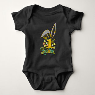 My 1st Easter Baby Unisex Black Bodysuit - Easter