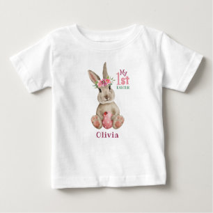 My 1st Easter - Bunny Rabbit and Painted Egg  Baby T-Shirt