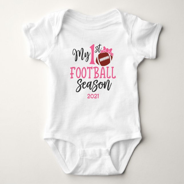 My 1st Football Season - Girls - Baby Shower Gift Baby Bodysuit (Front)