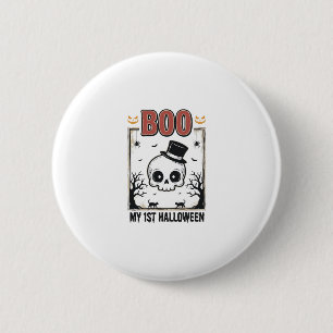 My 1st Halloween Baby Skull Vintage Engraving Shir 6 Cm Round Badge