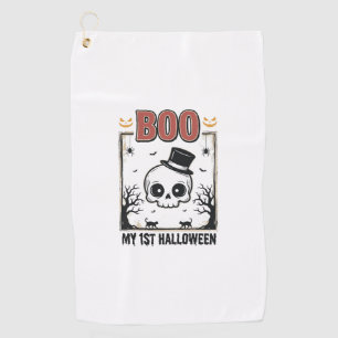 My 1st Halloween Baby Skull Vintage Engraving Shir Golf Towel