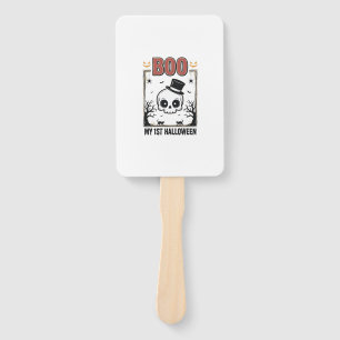 My 1st Halloween Baby Skull Vintage Engraving Shir Hand Fan