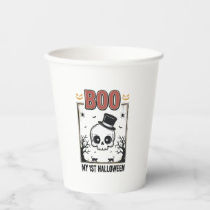 My 1st Halloween Baby Skull Vintage Engraving Shir Paper Cups