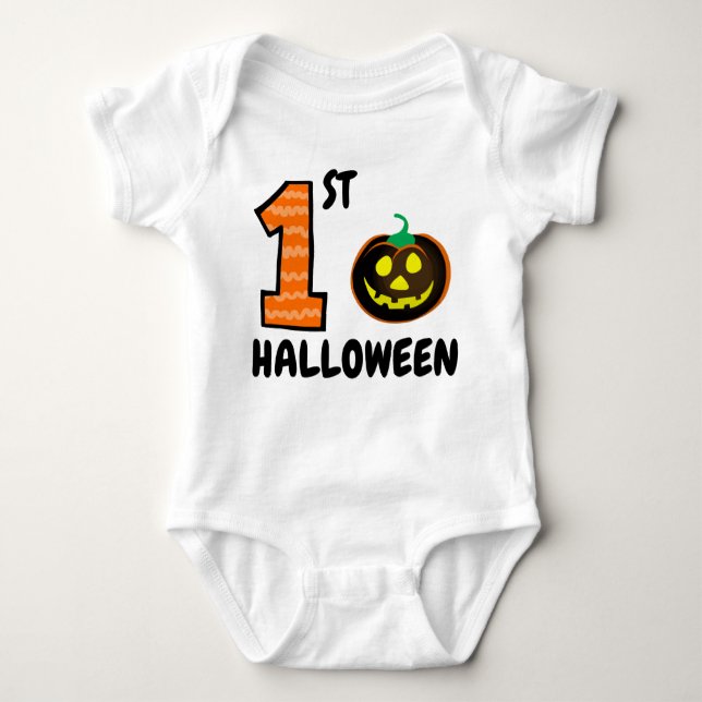 My 1st Halloween Cute Baby Spooky Body Suit Baby Bodysuit (Front)