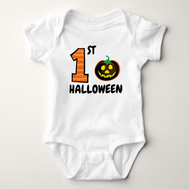 My 1st Halloween Cute Baby Spooky Body Suit Bodysuit (Front)