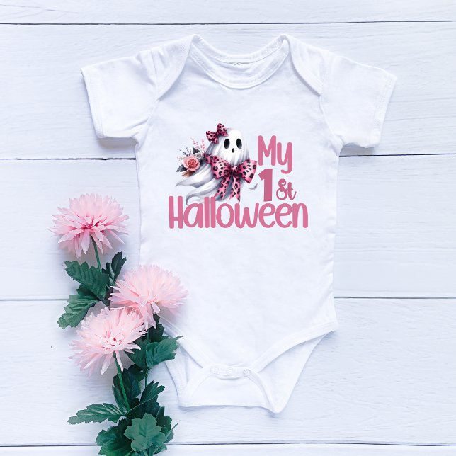 My 1st Halloween Cute Outfit Funny Baby Girl Ghost Bodysuit (Creator Uploaded)