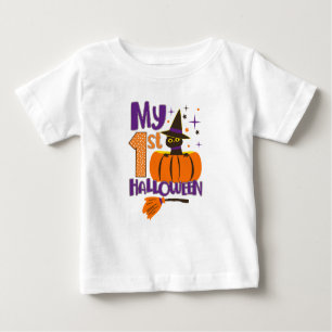 My 1st Halloween Pumpkin & Black Cat Baby T-Shirt