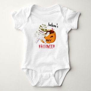 My 1st Halloween Pumpkin Ghost Personalised Baby Bodysuit