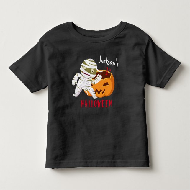 My 1st Halloween Pumpkin Ghost Personalised Toddler T-Shirt (Front)