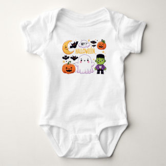 My 1st Halloween with Ghost Monster and Pumpkin Baby Bodysuit