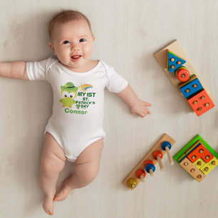 My 1st St. Patrick's Day Cute Owl Baby Bodysuit