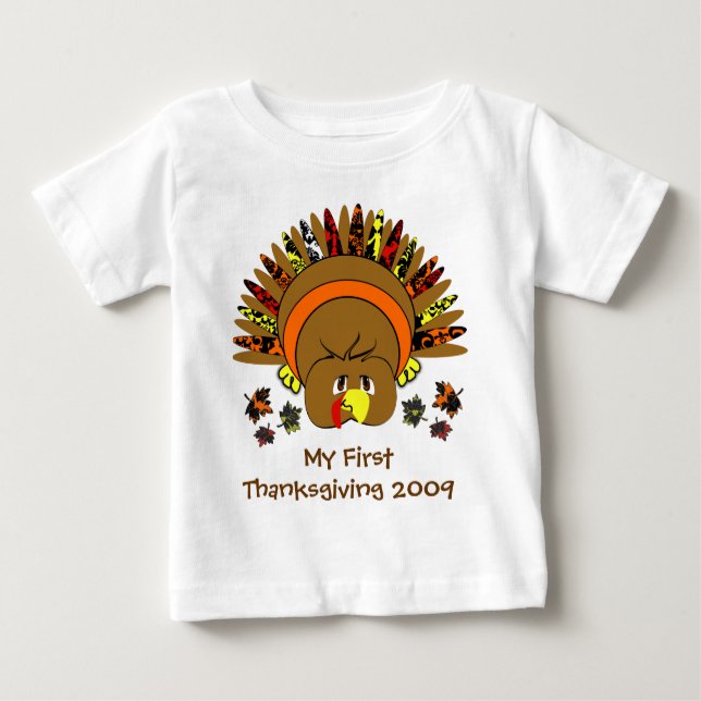 My 1st Thanksgiving Cute Turkey T-shirt (Front)