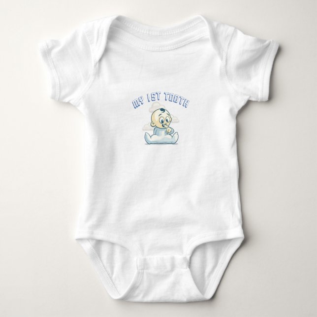 My 1st tooth one-piece for baby boy baby bodysuit (Front)