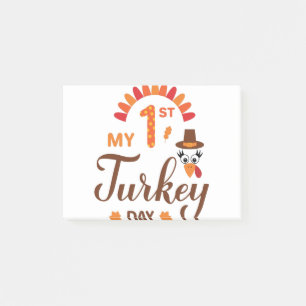 My 1st  Turkey Day. Baby First Thanksgiving Post-it Notes