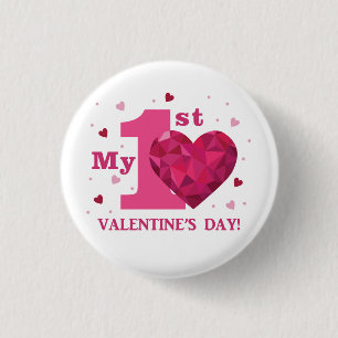 My 1st Valentine's Day Button