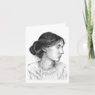 My 2004 ink drawing of Virginia Woolf card  