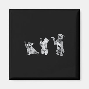 My 3 Favourite Animals - Racoon A Dog And A Cat  Magnet