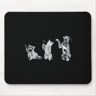 My 3 Favourite Animals - Racoon A Dog And A Cat Mouse Pad