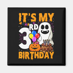 My 3rd Birthday Ghost Pumpkin Halloween Party 3 Ye Magnet