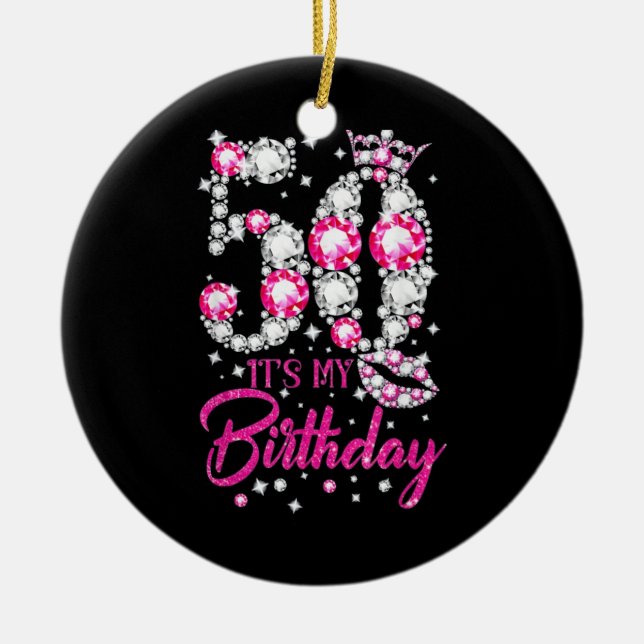 My 50th Birthday Queen Ceramic Ornament (Front)