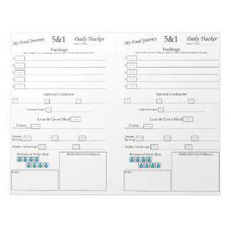 My 5 - 1 Food Tracker Notepad
