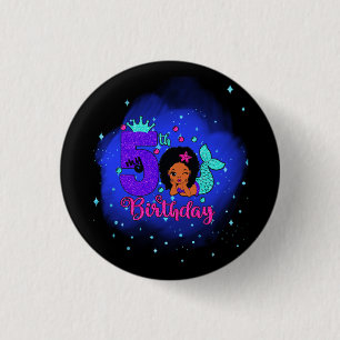 My 5th Birthday Mermaid 3 Cm Round Badge