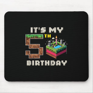 My 5th Birthday Pixel Game 5 Cake Video Gamer Boys Mouse Pad