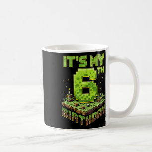 My 6th Birthday 6 Cake Video Gamer Boys Kid Youth Coffee Mug