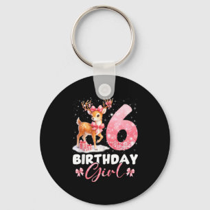 My 6th Birthday Girl Rudolph Nk Coquette 6 Years O Key Ring