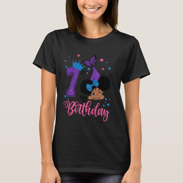 My 7th Birthday Happy Little Mermaid On Her Birthd T-Shirt (Front)