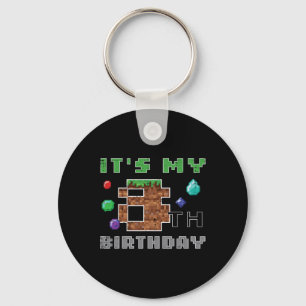 My 8th Birthday Pixel 8 Gamer Video Gaming Boys Ki Key Ring