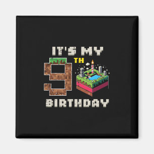 My 9th Birthday Pixel Game 9 Cake Video Gamer Boys Magnet