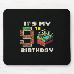 My 9th Birthday Pixel Game 9 Cake Video Gamer Boys Mouse Pad