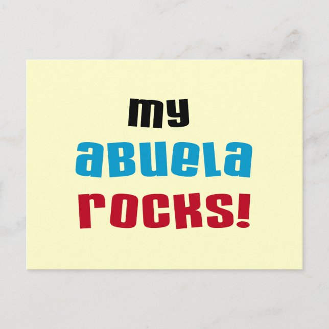 My Abuela Rocks T-shirts and Gifts Postcard (Front)