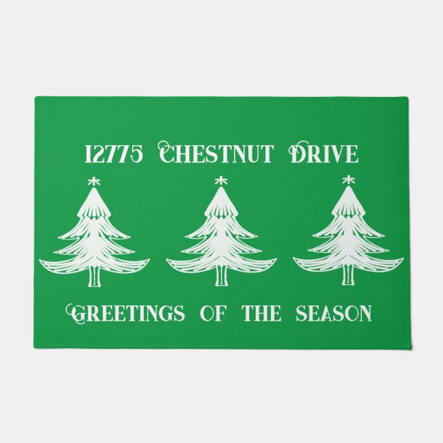 My Address on a Festive Christmas Doormat (Front)
