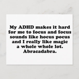 My ADHD Focus Hocus Pocus Postcard