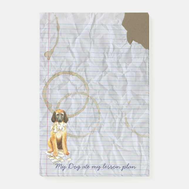 My Afghan Hound Ate my Lesson Plan Post-it Notes (Front)