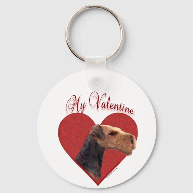 My Airedale Terrier Valentine Key Ring (Front)