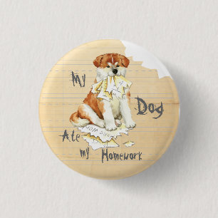 My Akita Ate My Homework 3 Cm Round Badge