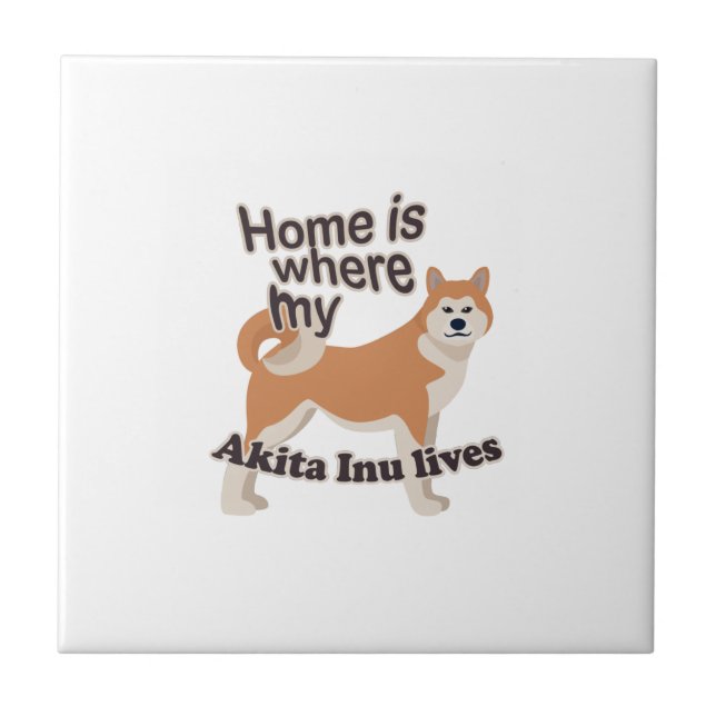 My Akita Inu Ceramic Tile (Front)