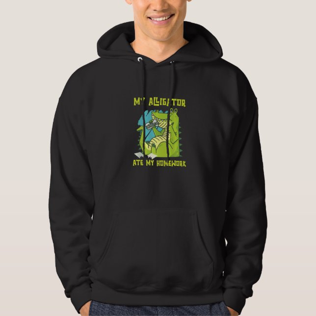 My Alligator Ate My Homework Reptiles Zoo Ponds Cr Hoodie (Front)