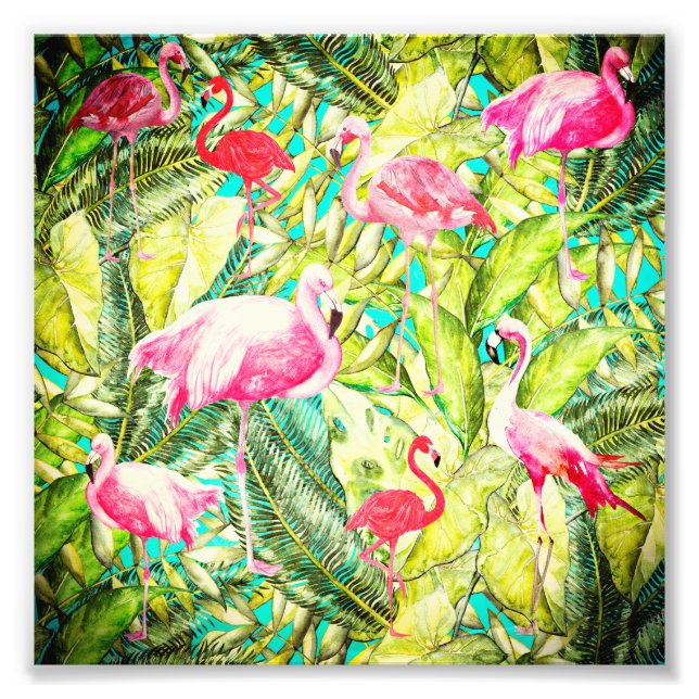 My Aloha Jungle Bird Flamingo Garden Photo Print (Front)