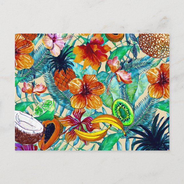 My Aloha Tropical Fruit and Jungle Flower Garden Postcard (Front)