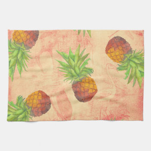 My Aloha Tropical Pineapples Flower Garden Tea Towel
