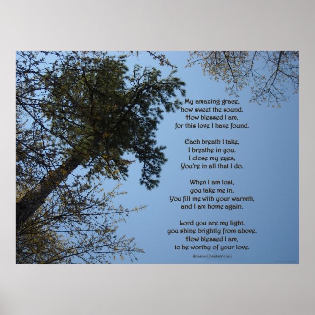 My Amazing Grace Poem Poster (Front)