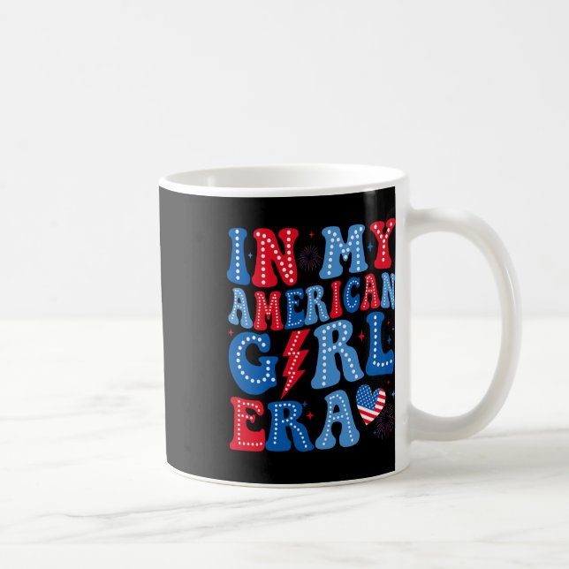 My American Girl Era Retro 4th Of July Groovy Patr Coffee Mug (Right)