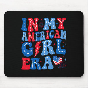 My American Girl Era Retro 4th Of July Groovy Patr Mouse Pad